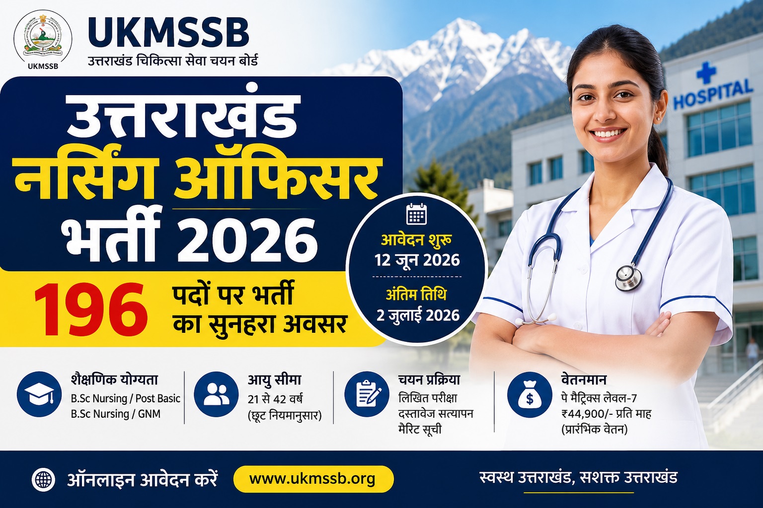 उत्तराखंड नर्सिंग ऑफिसर भर्ती 2026